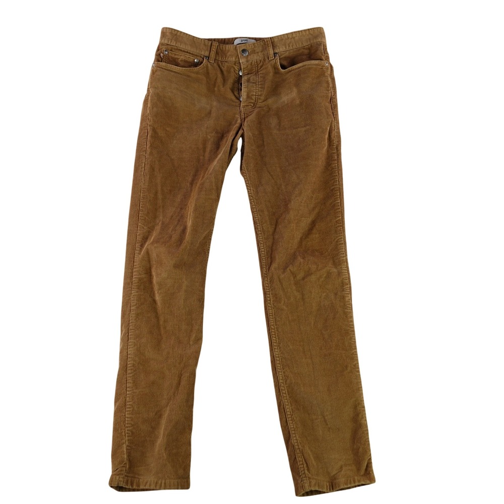 Spoke Cord Fives Pants Mens 32 Build B Brown Corduroy Button Fly Straight Leg
